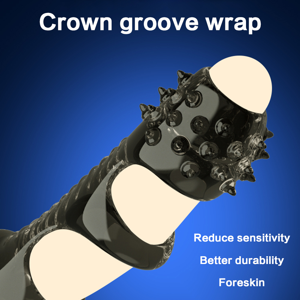 Silicone Penis Ring Reusable Mens Sexual Performance Enhancer Cock Enlargement Sleeve Ejaculation Control Toy - 6