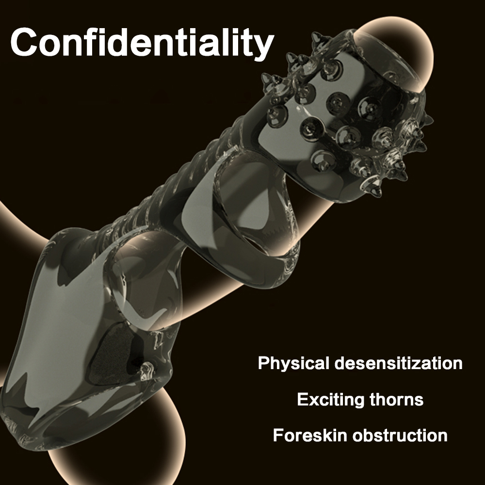 Silicone Penis Ring Reusable Mens Sexual Performance Enhancer Cock Enlargement Sleeve Ejaculation Control Toy - 3