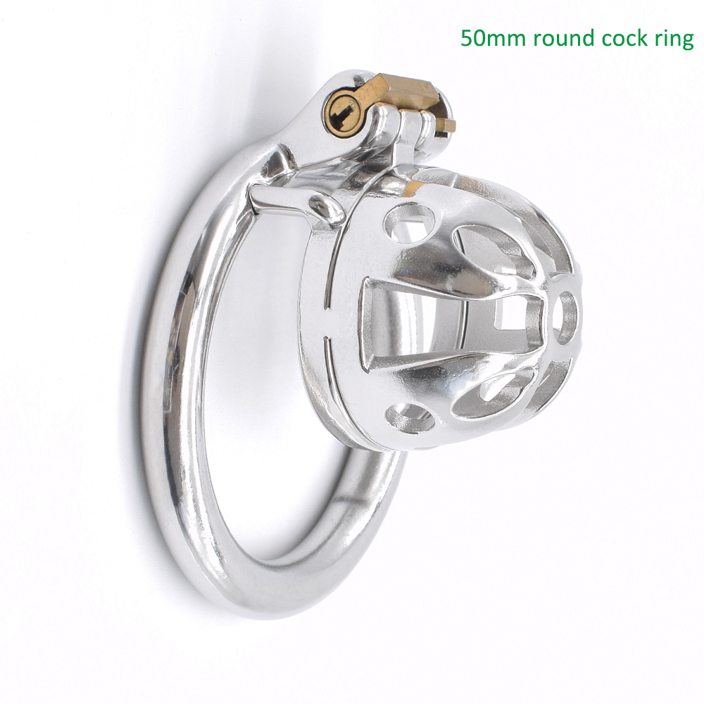 Stainless Steel Male Chastity Device Small Penis Ring Adult Erotic Sex Toy For Men - 20