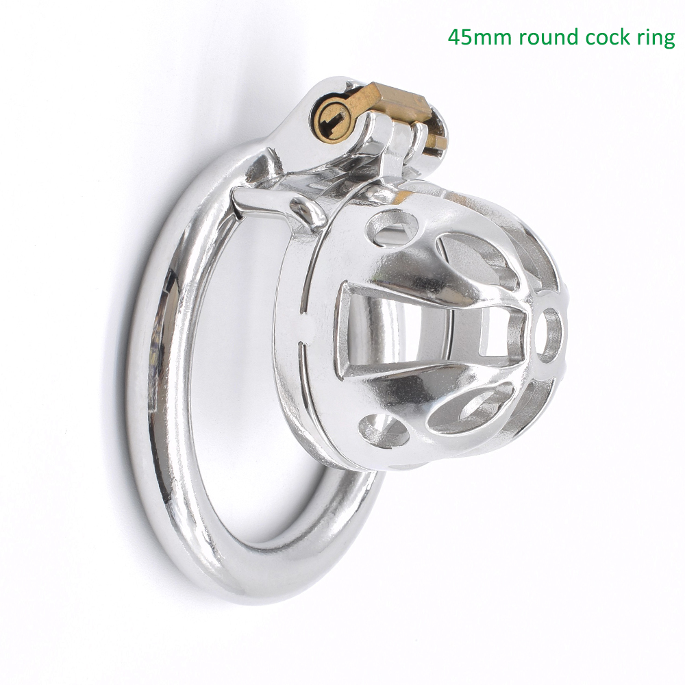 Stainless Steel Male Chastity Device Small Penis Ring Adult Erotic Sex Toy For Men - 19