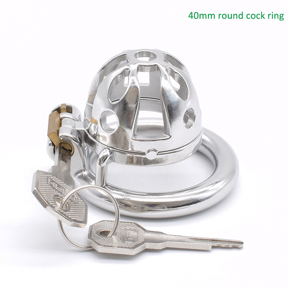 Stainless Steel Male Chastity Device Small Penis Ring Adult Erotic Sex Toy For Men - 17
