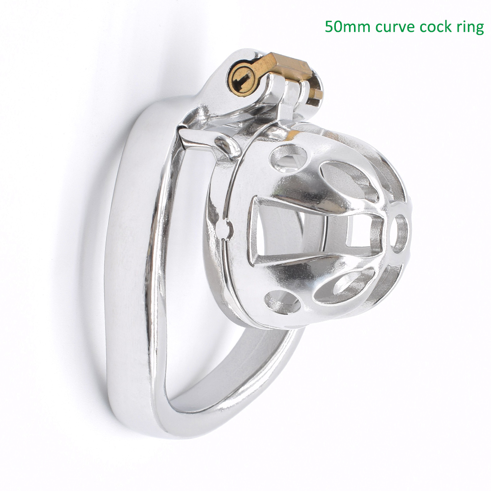 Stainless Steel Male Chastity Device Small Penis Ring Adult Erotic Sex Toy For Men - 16