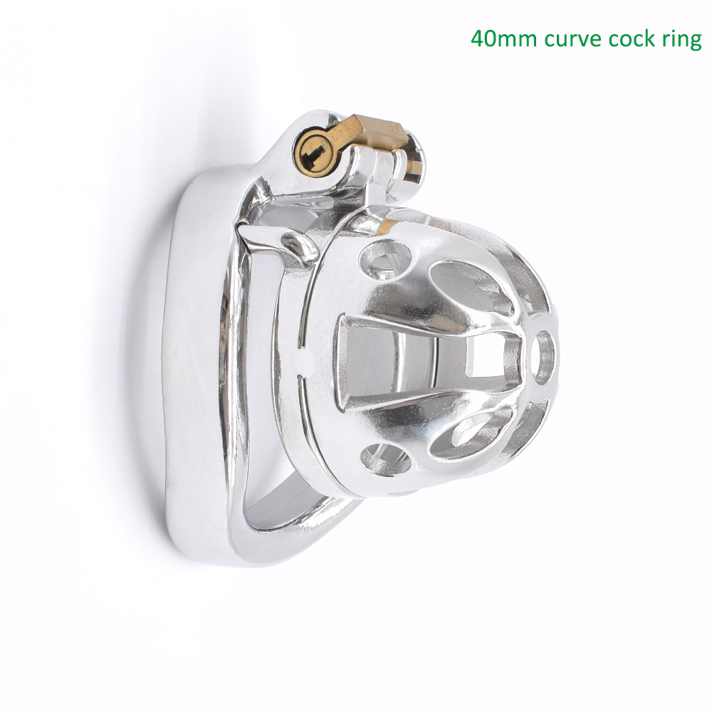 Stainless Steel Male Chastity Device Small Penis Ring Adult Erotic Sex Toy For Men - 14