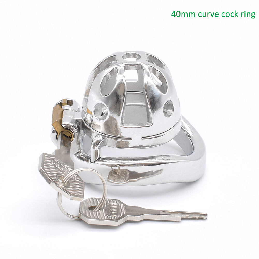 Stainless Steel Male Chastity Device Small Penis Ring Adult Erotic Sex Toy For Men - 13