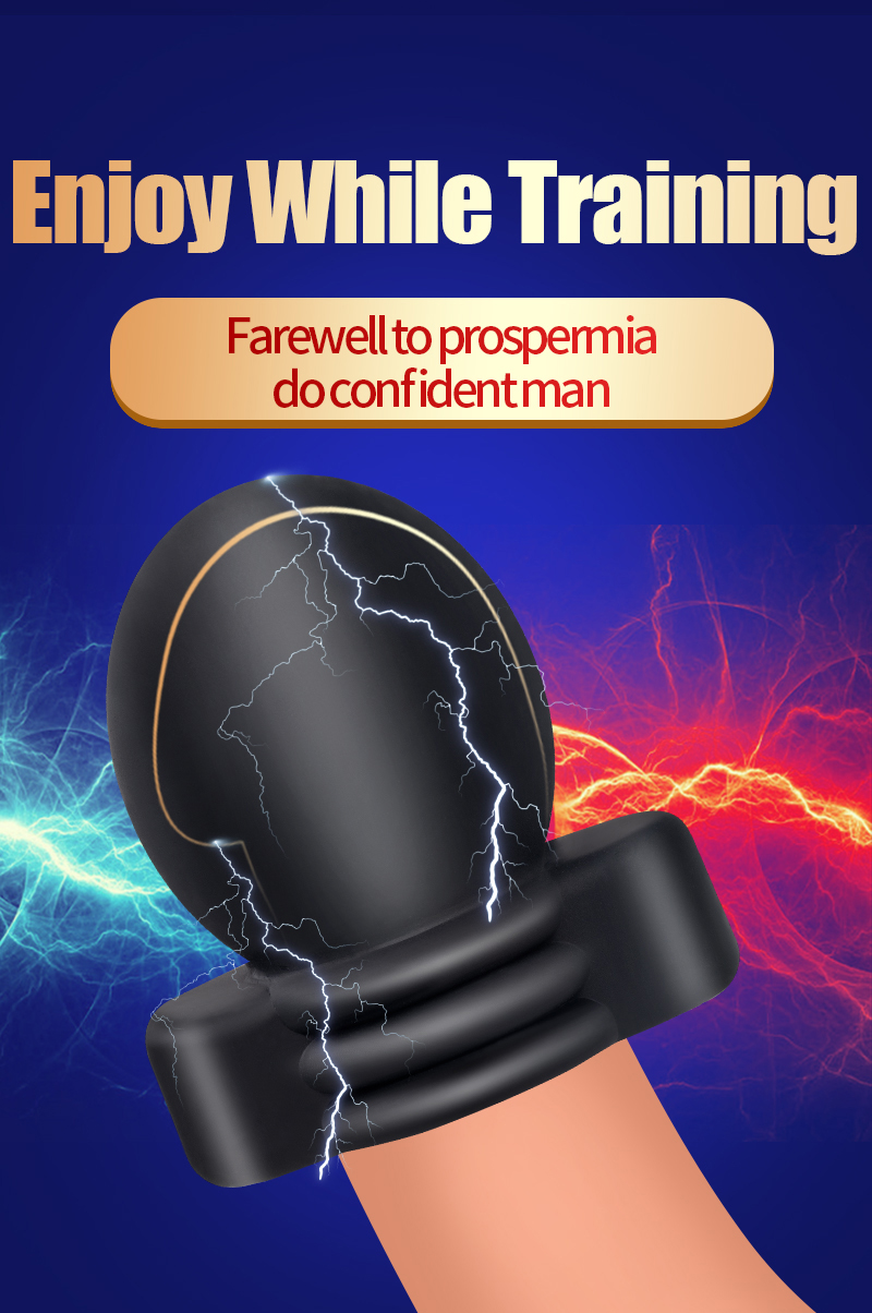 Remote Control Electric Shock Penis Ring Electro Stimulation Glans Massager Male Enhancement Training Ring Intimate Adult Toy - 1