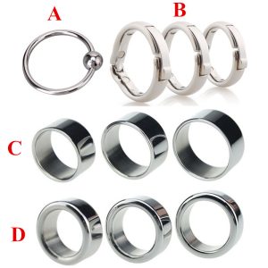 2pcs Lot Male Circumcision Ring Glans Rings Metal Foreskin Correction Penis Delay Ejaculation Lock Cockrings Sex Toys B2-48 - 2