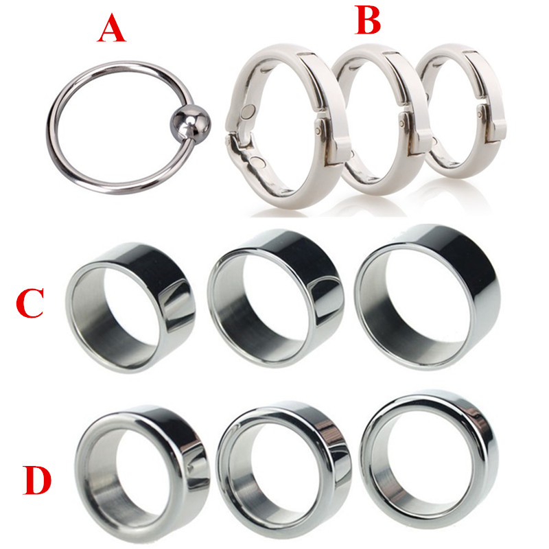2pack Metal Male Circumcision Rings Penis Delay Ejaculation Foreskin Correction Glans Enhancement Cockrings Adult Sex Toy B248 - 23