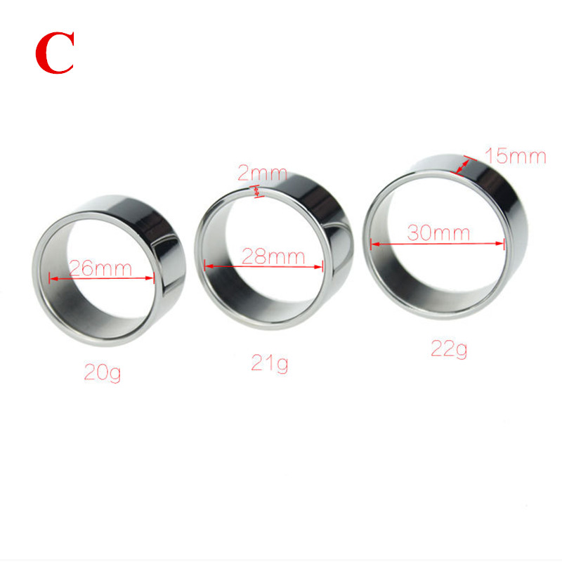 2pack Metal Male Circumcision Rings Penis Delay Ejaculation Foreskin Correction Glans Enhancement Cockrings Adult Sex Toy B248 - 3