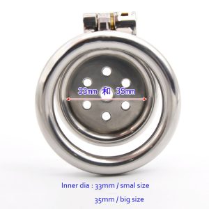 Super Mini Chastity Cage Stainless Steel Male Device 2 Size Penis Cock Ring With Lock Sex Toys Men Products - 2