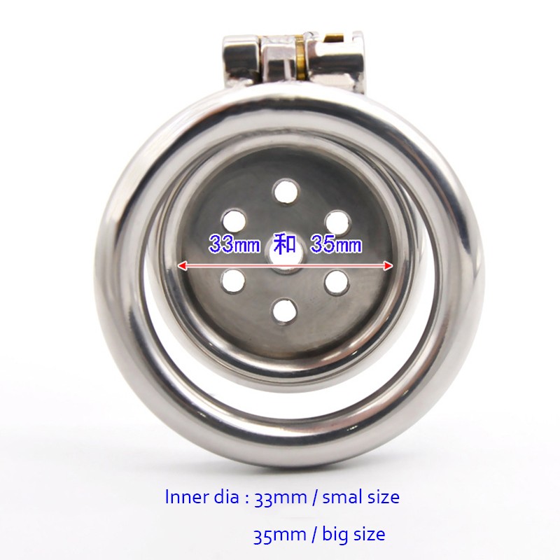 Stainless Steel Male Chastity Cage Super Mini Design 2 Size Adjustable Penis Cock Ring With Secure Lock Mens Adult Sex Toy Products - 2