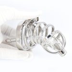 For Couple Chastity Device Stainless Steel Cage Cock Erotic Prison Penis Ring Sex Toys Men Lock Rings - 4