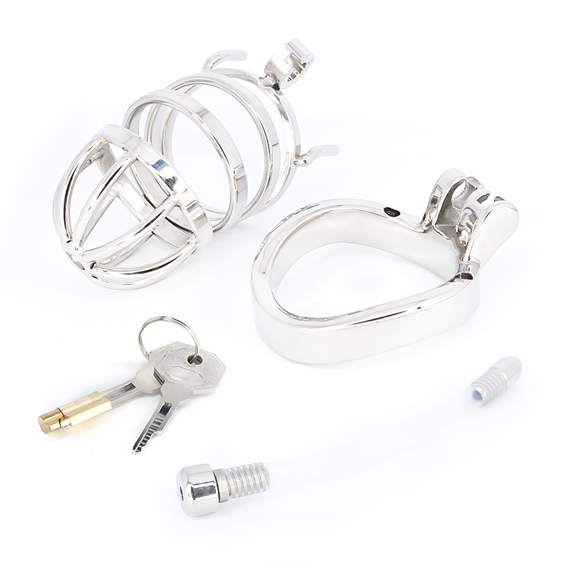 Stainless Steel Male Chastity Device Erotic Couple Play Locking Penis Cage With Rings Mens Sex Toy - 12