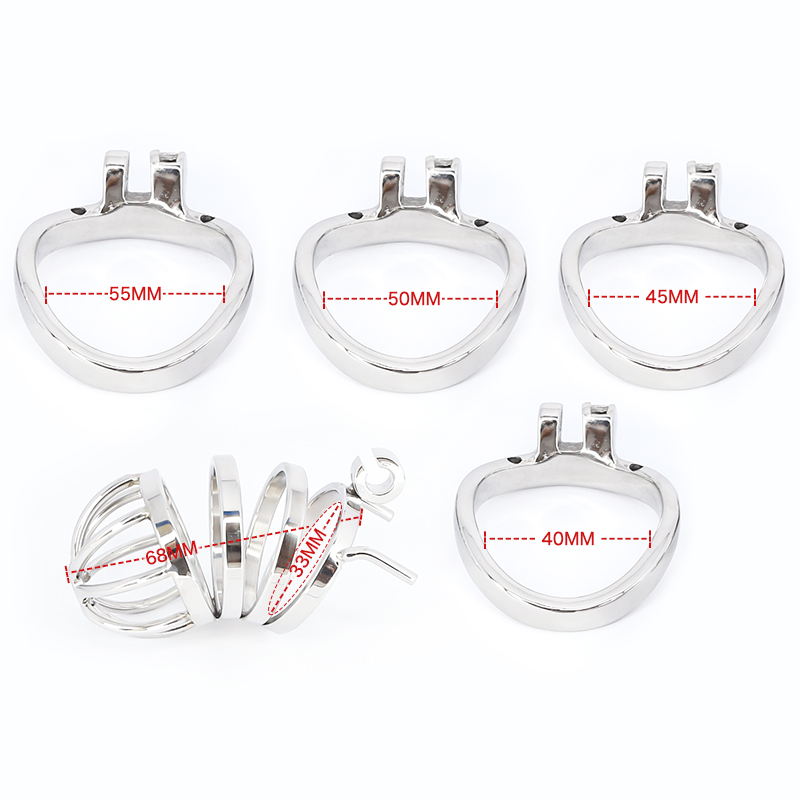 Stainless Steel Male Chastity Device Erotic Couple Play Locking Penis Cage With Rings Mens Sex Toy - 11