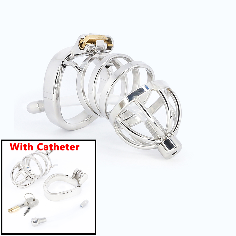Stainless Steel Male Chastity Device Erotic Couple Play Locking Penis Cage With Rings Mens Sex Toy - 10