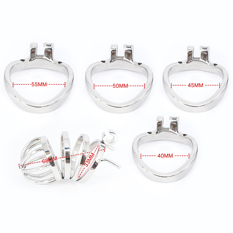 Stainless Steel Male Chastity Device Erotic Couple Play Locking Penis Cage With Rings Mens Sex Toy - 3