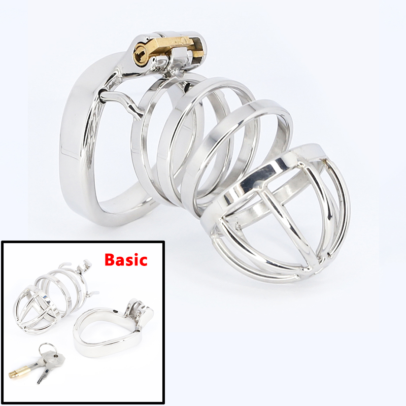 Stainless Steel Male Chastity Device Erotic Couple Play Locking Penis Cage With Rings Mens Sex Toy - 2