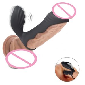 Silicone Vibrating Dual Cock Ring Clitoris Vibrator For Couples Sex Toys 7 Vibrations Penis Men Ejaculation - 2