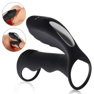 Silicone Vibrating Dual Cock Ring Clitoris Vibrator For Couples Sex Toys 7 Vibrations Penis Men Ejaculation