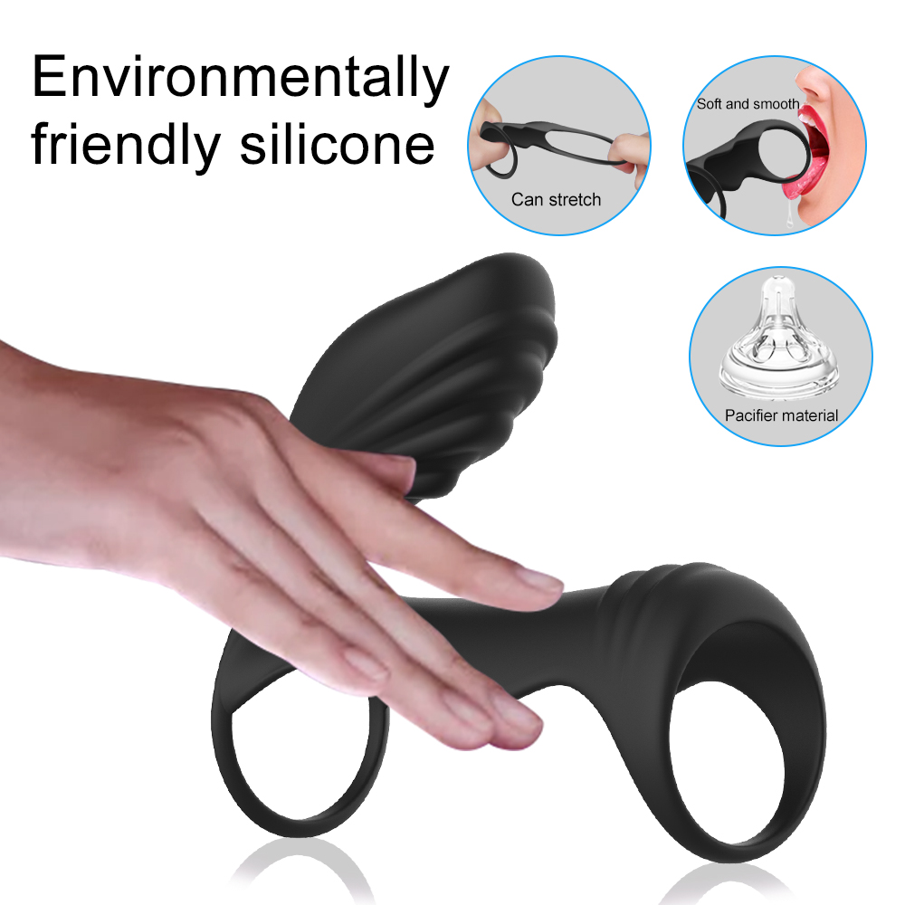 Silicone Dual Cock Ring Vibrator For Men 7 Vibration Modes Couples Intimate Toy Clitoral Stimulation Enhance Ejaculation - 8