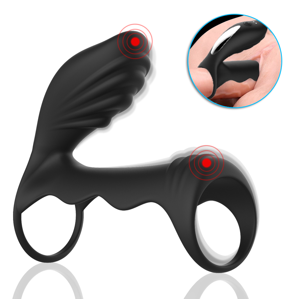 Silicone Dual Cock Ring Vibrator For Men 7 Vibration Modes Couples Intimate Toy Clitoral Stimulation Enhance Ejaculation - 6