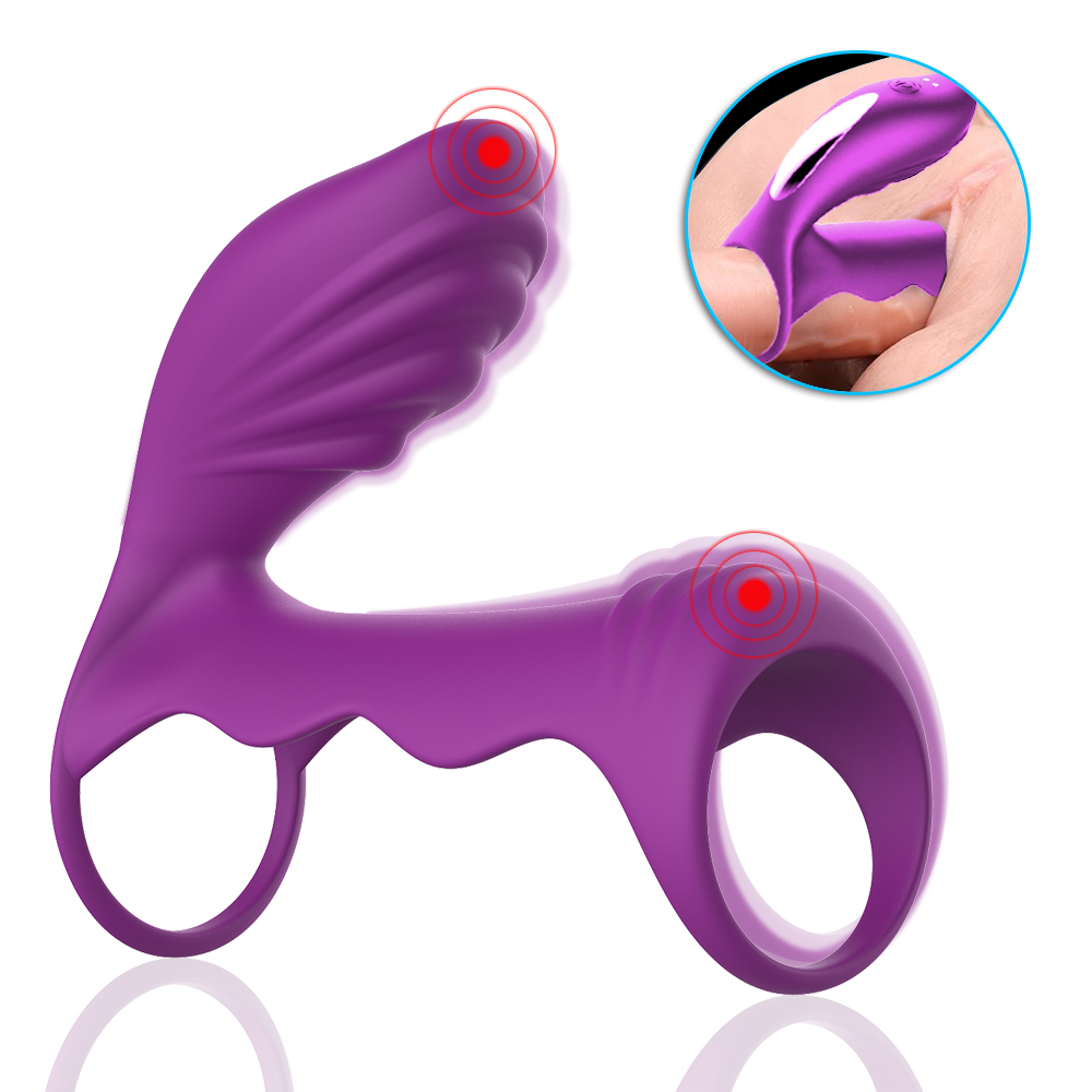 Silicone Dual Cock Ring Vibrator For Men 7 Vibration Modes Couples Intimate Toy Clitoral Stimulation Enhance Ejaculation - 5