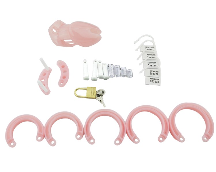 Mens Adjustable Virginity Lock Belt Adult Game Chastity Device With 5size Penis Ring Cock Cages Cb6000s - 4