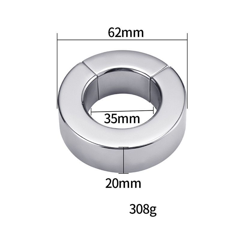 Stainless Steel Male Enhancement Ring Heavyduty Magnetic Erection Aid 5size Cockring Ballstretcher - 2