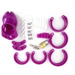 Purple Male Chastity Device Cb6000 Cb6000s With 5 Penis Ring Cock Cages Virginity Lock Adult Sex Toy G7-3-9 - 5