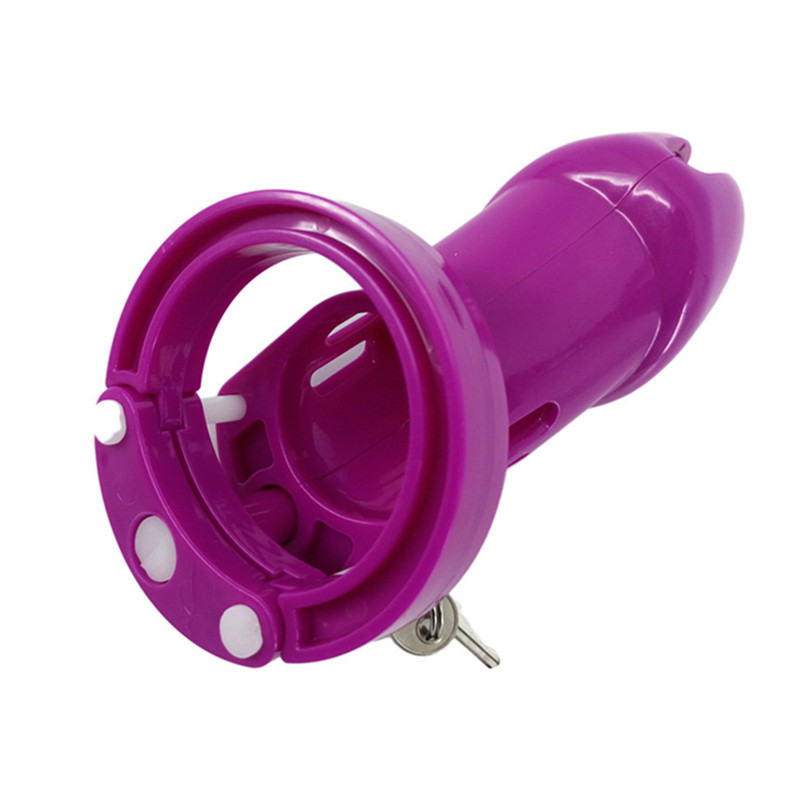 Purple Male Chastity Device Cb6000 With 5 Adjustable Penis Rings Virginity Lock Adult Sexual Pleasure Toy G739 - 15