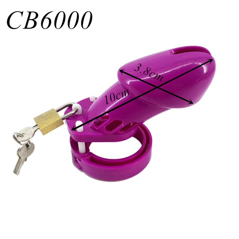 Purple Male Chastity Device Cb6000 With 5 Adjustable Penis Rings Virginity Lock Adult Sexual Pleasure Toy G739 - 9