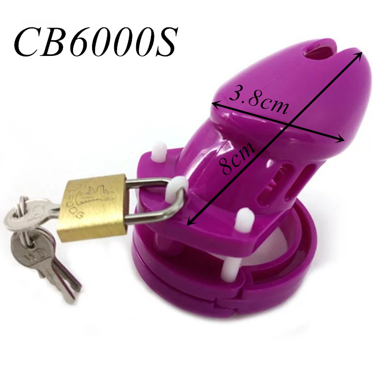 Purple Male Chastity Device Cb6000 With 5 Adjustable Penis Rings Virginity Lock Adult Sexual Pleasure Toy G739 - 2