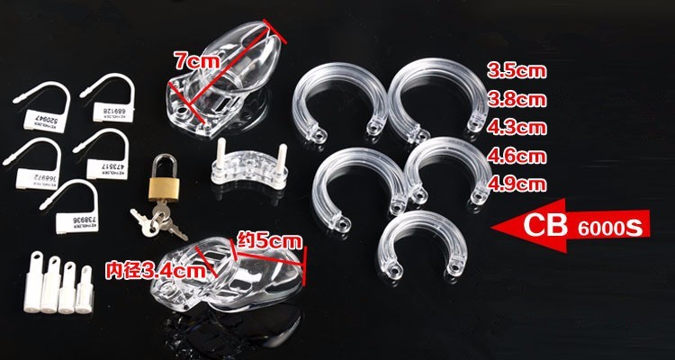 Adult Male Chastity Device Cb6000 Secure Cock Cage Penis Lock With 5 Adjustable Rings - 5