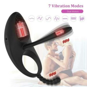 Rechargeable Silicone Ejaculation Vibrator Male Penis Cock Ring Enhancer Clit Stimulation Orgasm Sex Toy For Men Couples - 2