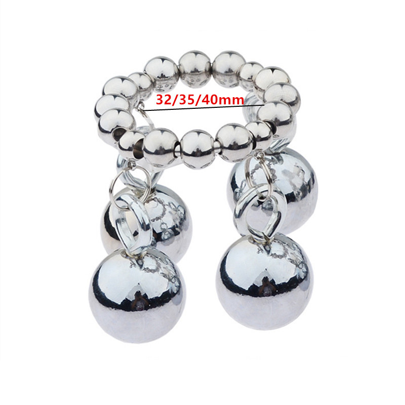 Metal Cock Rings Penis Trainer Scrotal Bondage Massage Ball Stretcher Adult Sex Toys For Men Erotic Games Products - 1