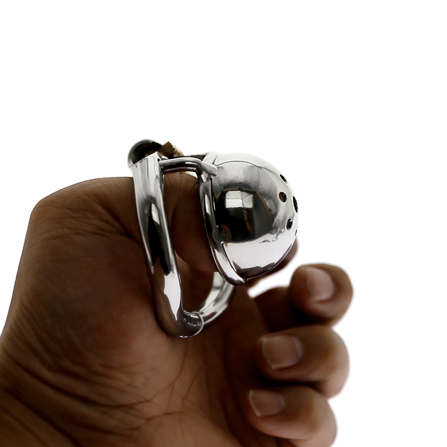 Ultracompact Stainless Steel Male Chastity Cage With Arcshaped Ring For Bdsm Play - 5
