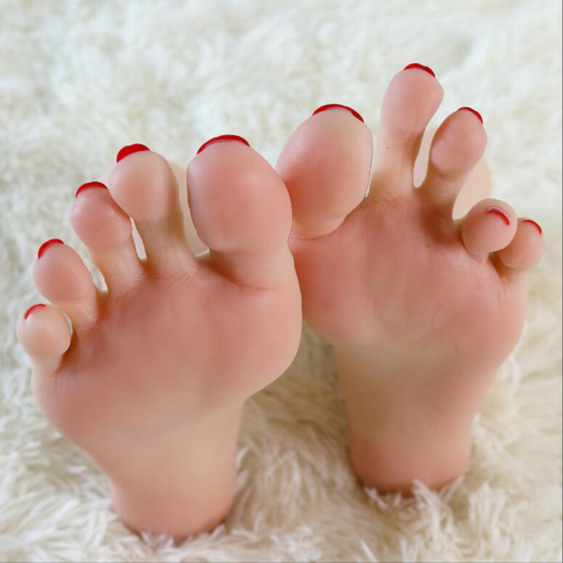 Lifelike Silicone Mannequin Feet Realistic Dummy Foot Model Fetish Display Pair Z01 - 5