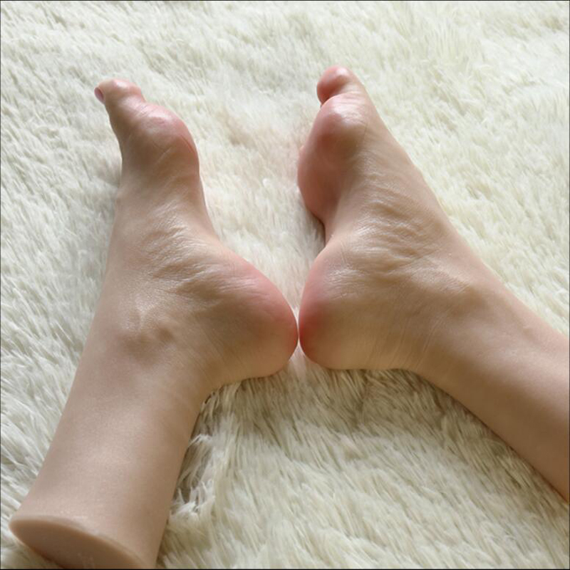 Quality Silicone Female Mannequin Feet Realistic Arch Model Foot Fetish Doll Worship Display Aid - 3