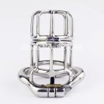Double Lock Design Male Chastity Device Stainless Steel Cock Cage Metal Penis Ring Sex Toys For Men Belt - 2