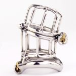 Double Lock Design Male Chastity Device Stainless Steel Cock Cage Metal Penis Ring Sex Toys For Men Belt