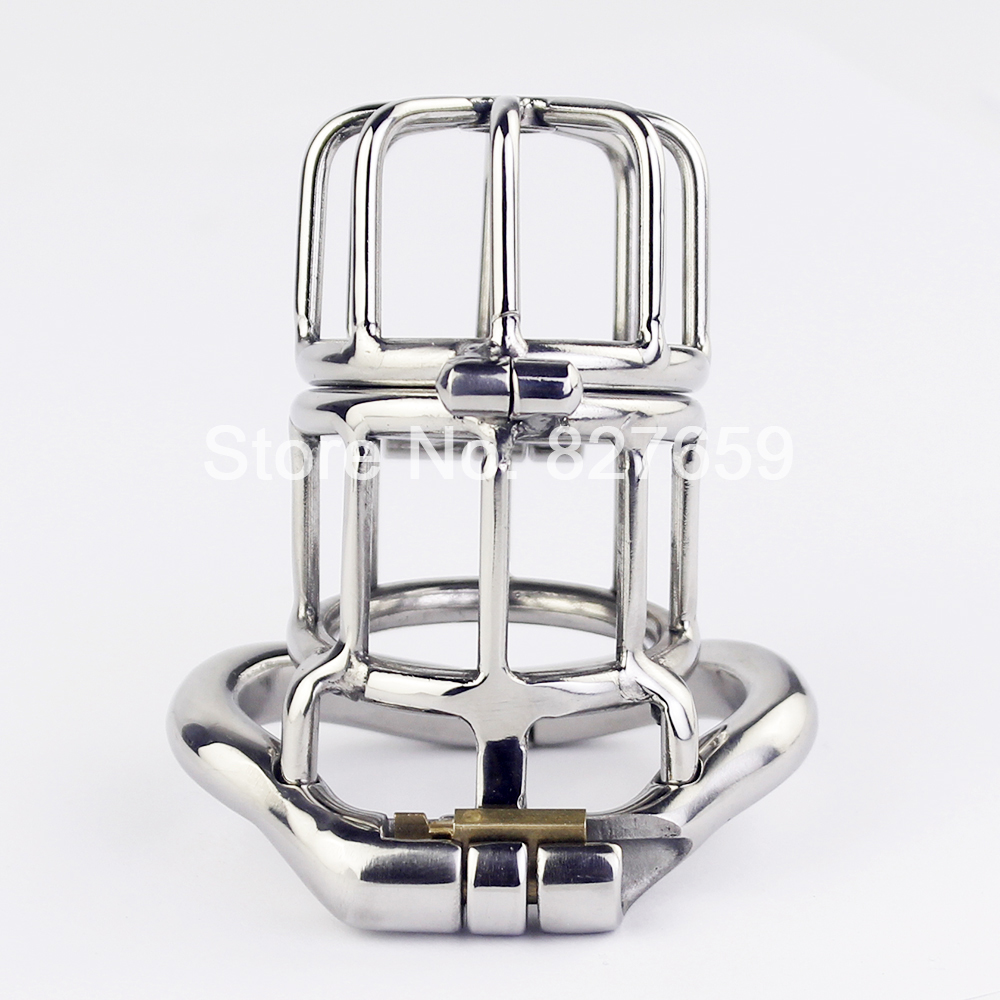 Stainless Steel Male Chastity Device With Double Lock Metal Penis Ring Erotic Adult Sex Toys For Men - 6