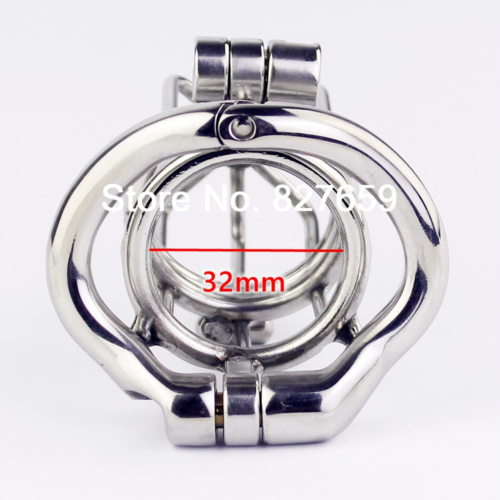 Stainless Steel Male Chastity Device With Double Lock Metal Penis Ring Erotic Adult Sex Toys For Men - 5