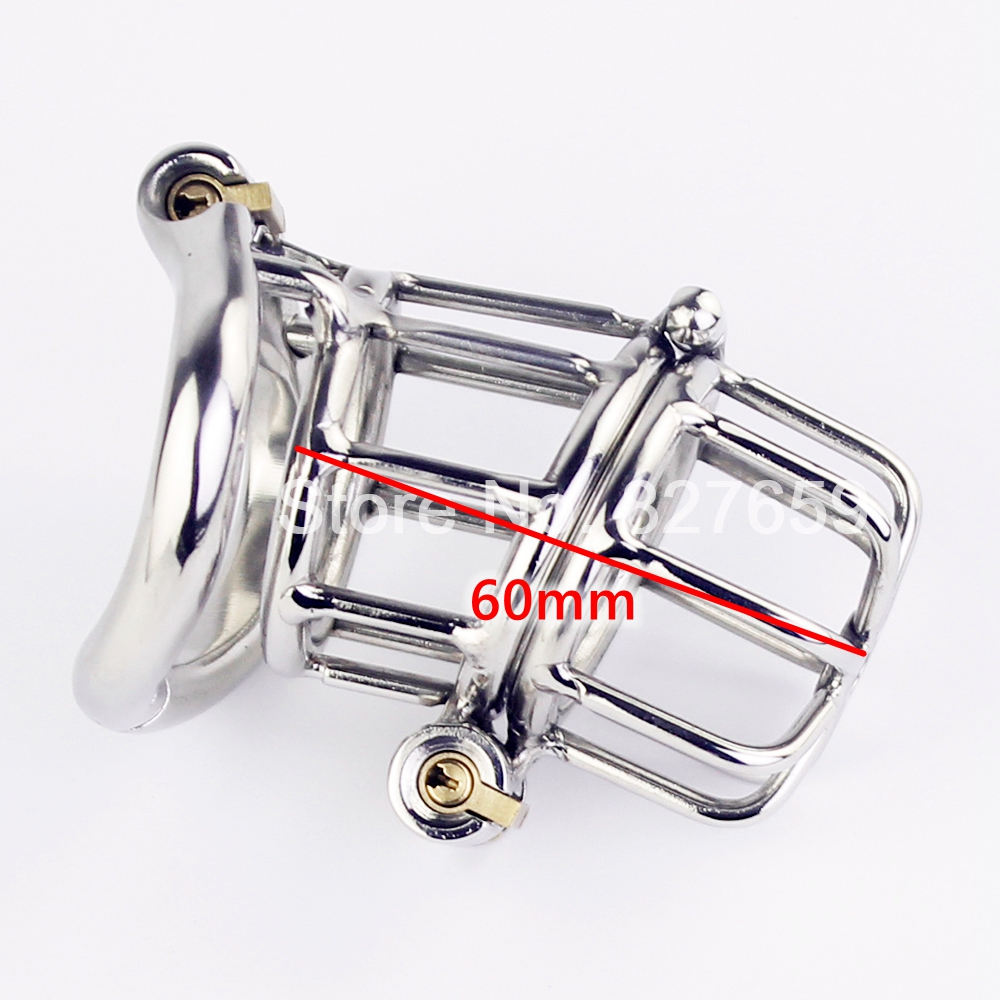 Stainless Steel Male Chastity Device With Double Lock Metal Penis Ring Erotic Adult Sex Toys For Men - 4