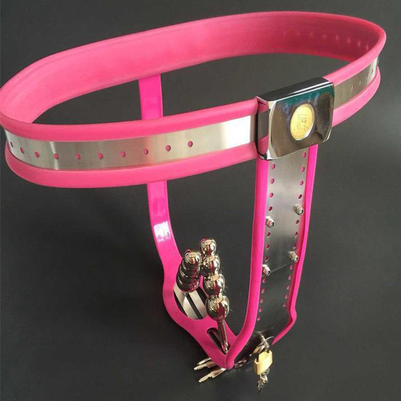 Womens Stainless Steel Bdsm Chastity Belt Anal Plug And Vagina Dildo Strapon Masturbation Device Sex Tool - 4