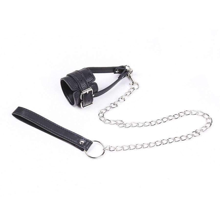 Leather Cock Ring With Weighted Balls Penis Harness Strap Bdsm Bondage Restraint Toy For Gay Men - 4