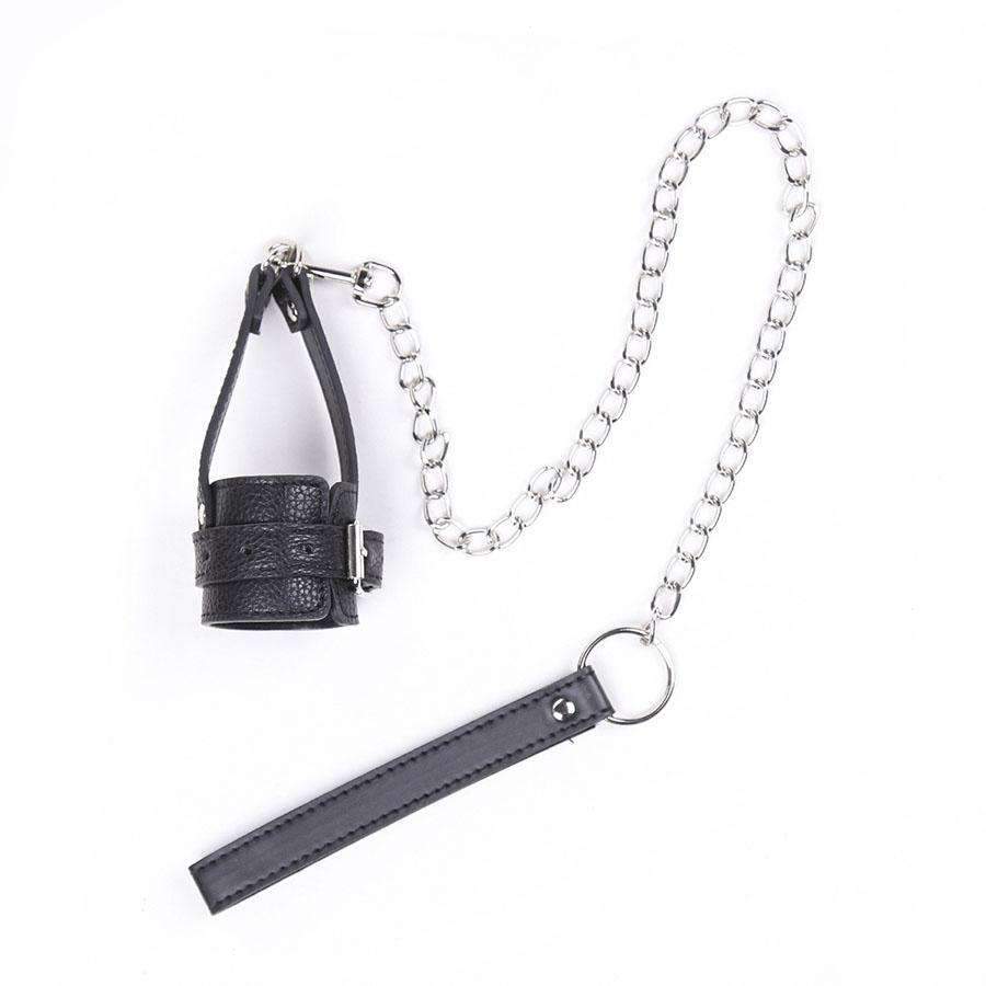 Leather Cock Ring With Weighted Balls Penis Harness Strap Bdsm Bondage Restraint Toy For Gay Men - 3