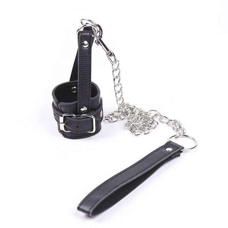 Leather Cock Ring With Weighted Balls Penis Harness Strap Bdsm Bondage Restraint Toy For Gay Men - 1