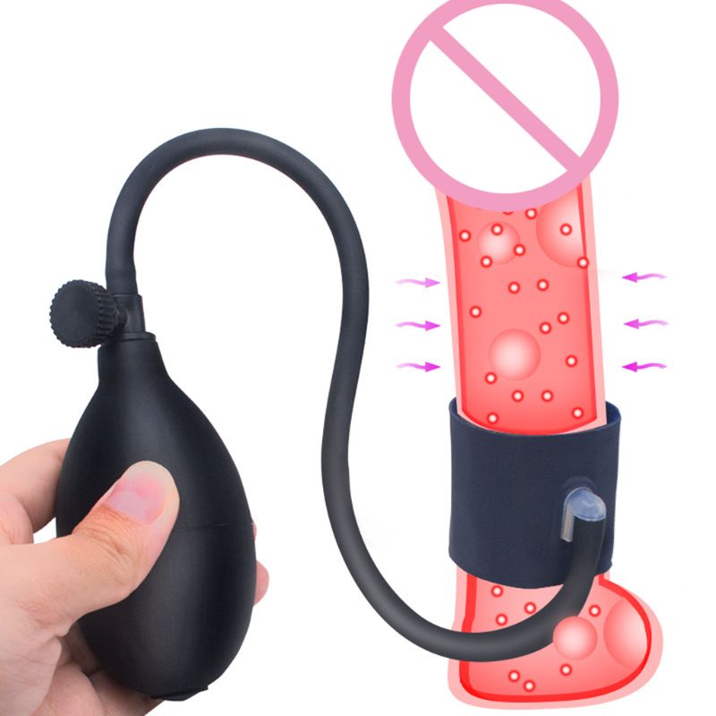 Male Enhancement Pump Inflatable Penis Trainer And Sleeve Mens Sexual Health Toy Erotic Enlargement Device - 5