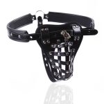 2017new Leather Male Chastity Belt Adjustable With Cock Cage Sex Toys For Men Erotic Device - 3