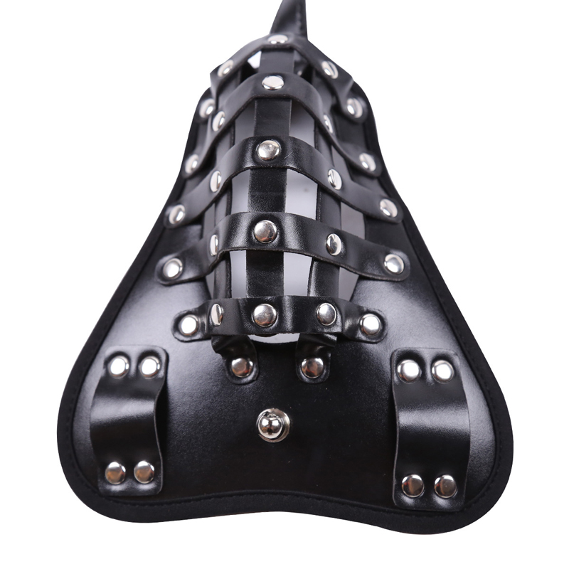 Adjustable Leather Male Chastity Belt With Cock Cage Erotic Mens Sex Toy - 9