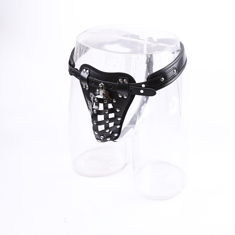 Adjustable Leather Male Chastity Belt With Cock Cage Erotic Mens Sex Toy - 4